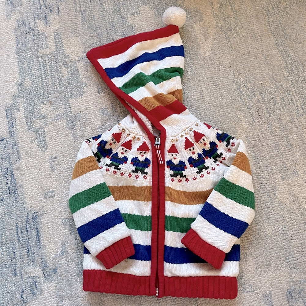 Hanna Andersson Gnome Sweater Jacket Size 2T
